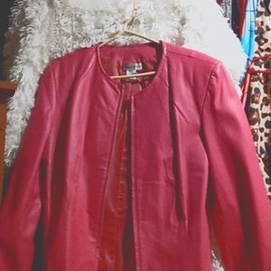 Pink leather jacket